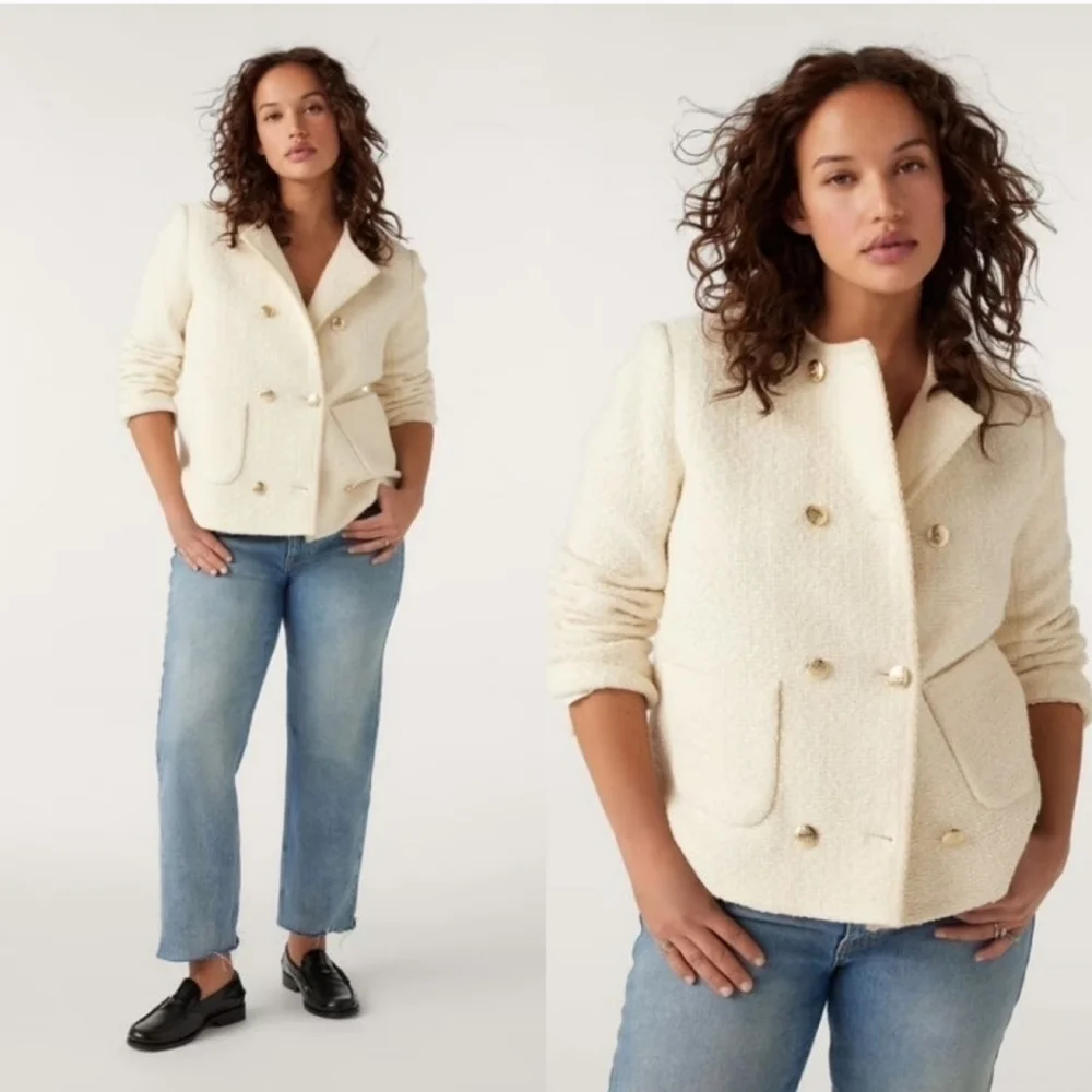 New Ba&sh Joe Tweed Ecru Jacket NWT XS
